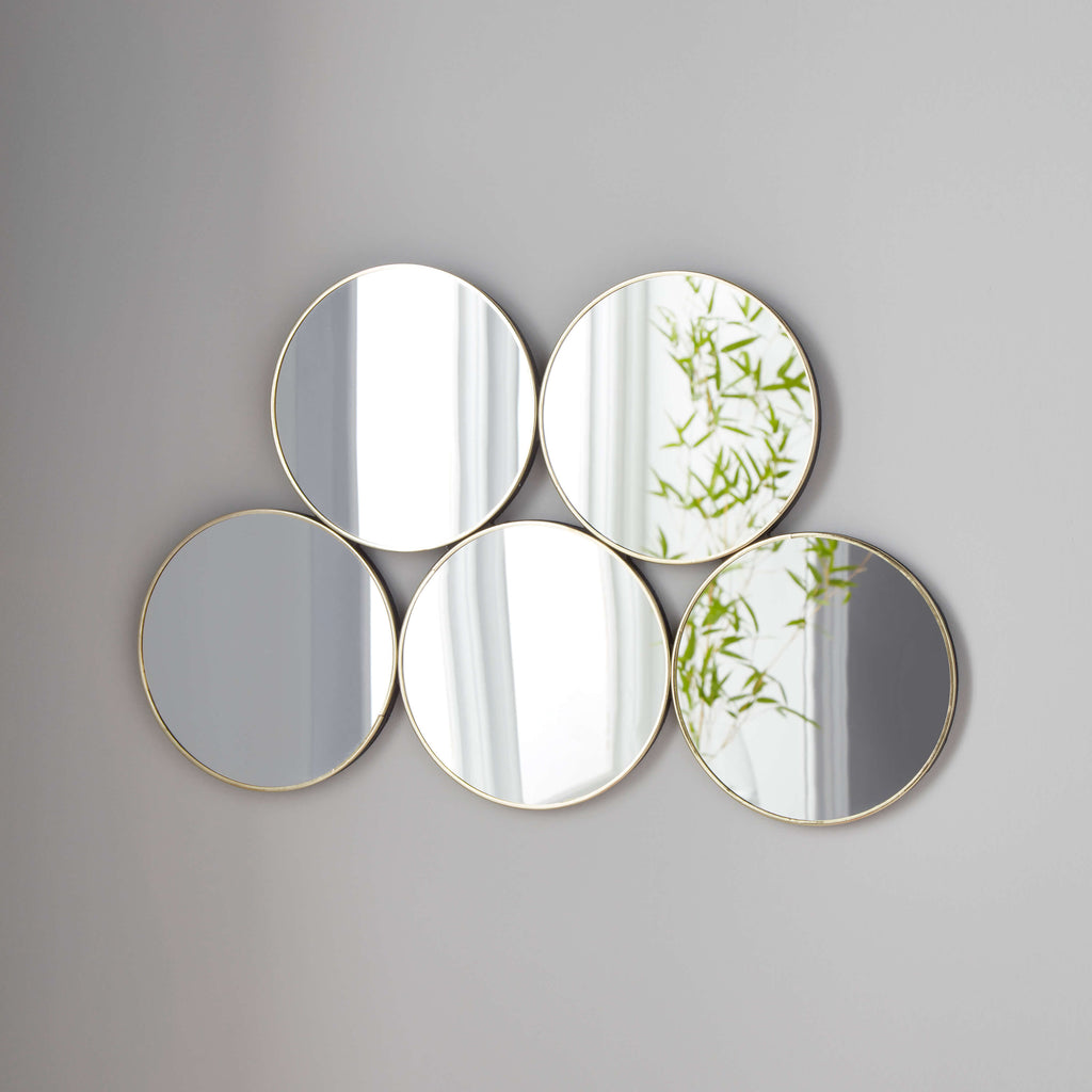 5 Circles Mirror with subtle Golden frame