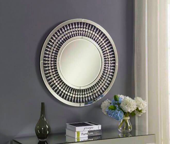 Crystal Round Wall Mirror