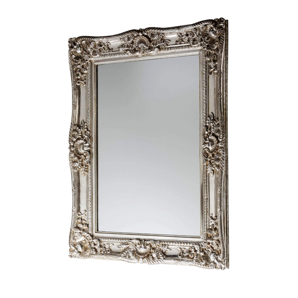 French Ornate Wall Mirror - Silver