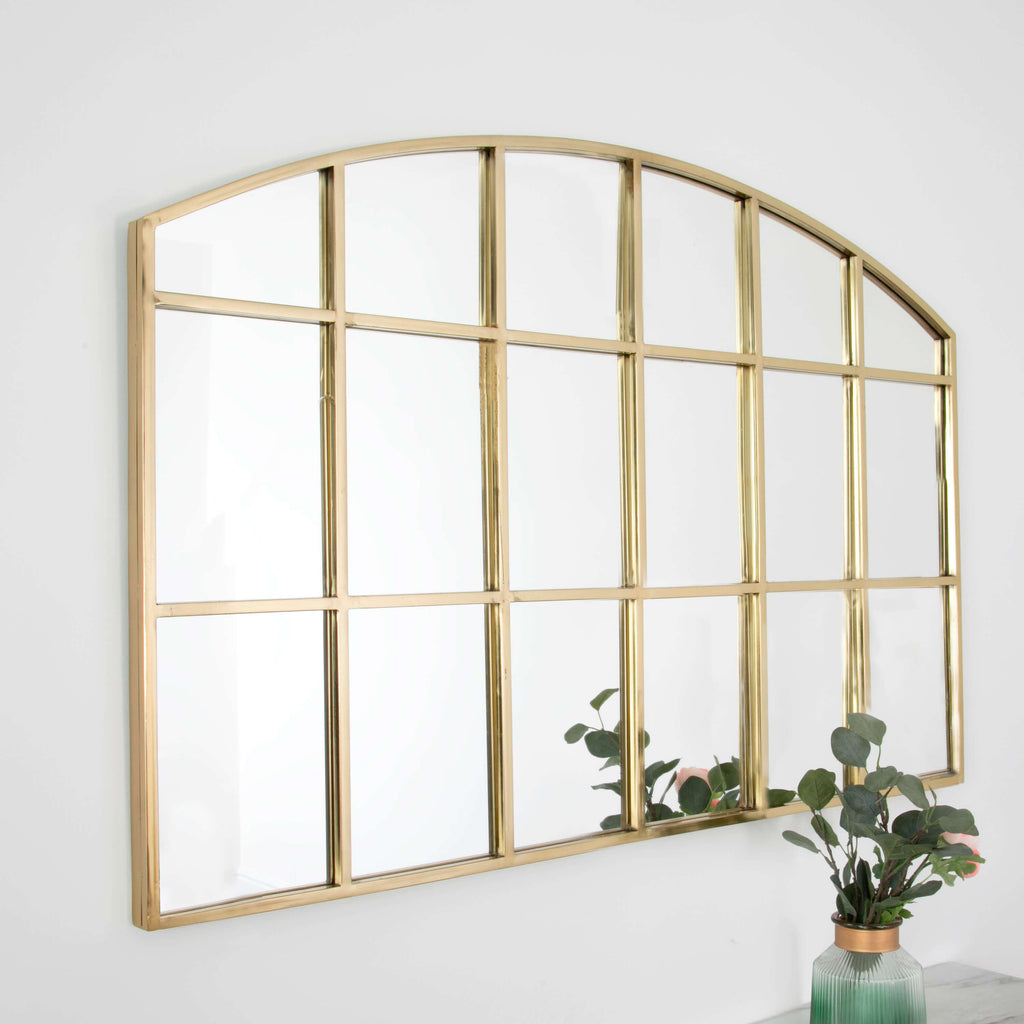 Horizontal Arched Mirror - Gold