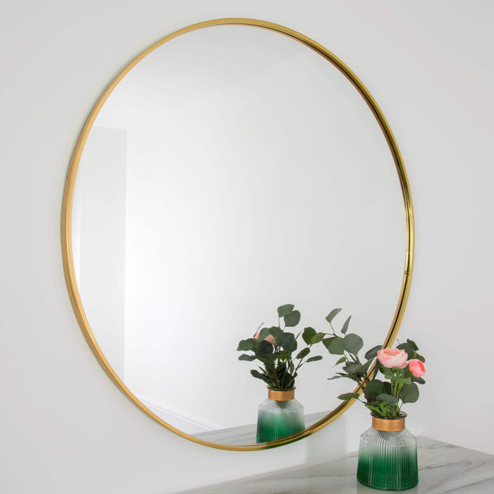 Manhattan Round Mirror - Gold