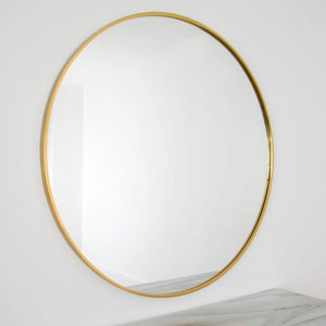 Manhattan Round Mirror - Gold