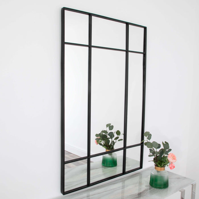 Modern Pane Mirror - Black