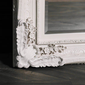 Large Ornate White Wall Mirror