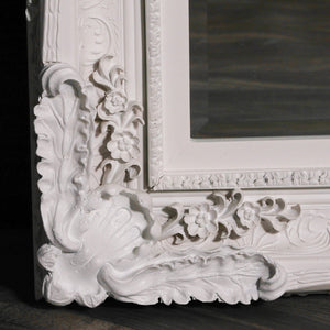 Large Ornate White Wall Mirror